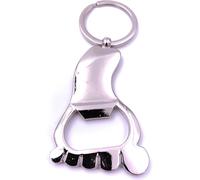 Onwomania Pied avec orteils et décapsuleur Porte-clés Argent Métal