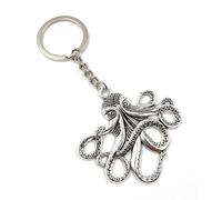 Onwomania Pieuvre animal marin Grand porte-clés métal porte-bonheur en boîte cadeau alu, idéal pour offrir en cadeau