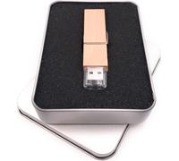 Onwomania Pince à linge en bois véritable Glupperl Clé USB en boîte cadeau alu 32 GB USB 2.0