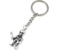 Onwomania Pirate Mort avec Sabre Pendentif Mort Porte-clés métal porte-bonheur en boîte cadeau alu, idéal pour offrir en cadeau