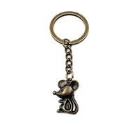 Onwomania Porte-clé bronze souris animal mignon pendentif en métal charme