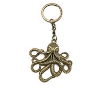 Onwomania Porte-clé pendentif pieuvre bronze métal