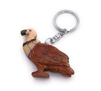 Onwomania Porte-clefs en bois vautour oiseau oiseau de proie ravin pendentif vautour charme