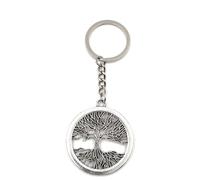 Onwomania Porte-clés - "Arbre généalogique cercle" - Porte-bonheur en métal idéal comme cadeau par ex. pour le meilleur ami, la meilleure amie, maman