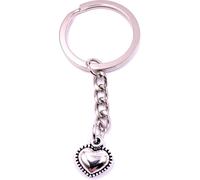 Onwomania Porte-clés Argent Métal Cœur avec bord Love Amour Partenaire