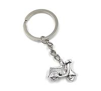 Onwomania Porte-clés argenté de vélo de scooter de scooter en métal argenté de chaîne principale