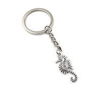 Onwomania Porte-clés Badge de natation hippocampe Swim pendant pendentif en métal argenté