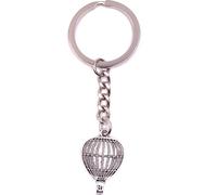 Onwomania Porte-clés Ballon à air chaud Ballon Voyage Argent Métal Pendentif Charm