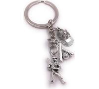 Onwomania Porte-clés Baseball Sport Casquette Balle Joueur Pendentif métal Charm