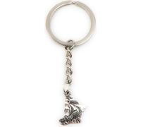 Onwomania Porte-clés bateau à voile bateau à vapeur argent pendentif métal Charm