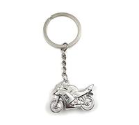 Onwomania Porte-clés Biker Moto Speed Bike Pendentif en métal argenté Charm