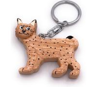 Onwomania Porte-clés bois fauve tigre chat chien animal pendentif animal de compagnie Charm