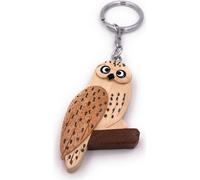 Onwomania Porte-clés bois hibou oiseau hibou animal forêt Charm