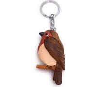 Onwomania Porte-clés bois oiseau épais mésange roitelet bleu marron oiseau d'élevage canari pendentif breloque