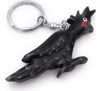 Onwomania Porte-clés bois perroquet oiseau perruche oiseau d'élevage cacatoès noir pendentif Charm
