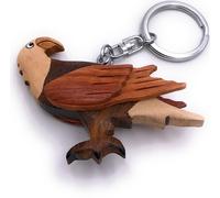 Onwomania Porte-clés bois rapace vautour aigle oiseau animal breloque