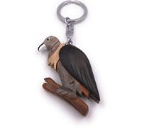 Onwomania Porte-clés bois vautour oiseau de proie vautour percnoptère sur branche pendentif Charm