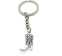 Onwomania Porte-clés Bottes Bottes Chaussures haut argent métal pendentif Charm