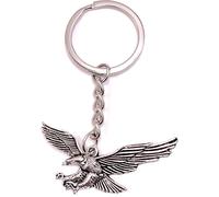 Onwomania Porte-clés Buse Hibou Aigle Oiseau Argent Métal Pendentif Charm