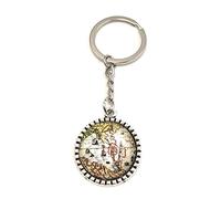 Onwomania Porte-clés carte du monde atlas globe carte cercle pendentif en métal charme