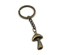 Onwomania Porte-clés champignon champignon collecteur bronze métal avec pendentif