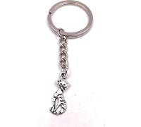 Onwomania Porte-clés chat animal de compagnie chat argent pendentif Keychain