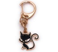 Onwomania Porte-clés chat noir animal de compagnie chat mignon pendentif or Keychain