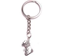 Onwomania Porte-clés Chaussure de Saint-Nicolas Fenêtre Argent Métal Charm