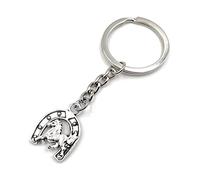 Onwomania Porte-clés cheval fer à cheval en métal porte-bonheur dans une boîte cadeau en aluminium, idéal pour offrir, argenté, taille unique