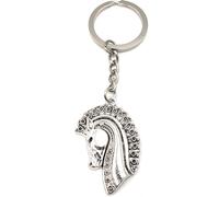 Onwomania Porte-clés Cheval Noble Cheval de saut Argent Crinière Métal Pendentif Charm