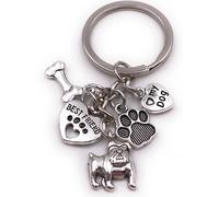 Onwomania Porte-clés chien os patte Best Friend love my dog argent pendentif Keychain