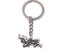 Onwomania Porte-clés chien Teckel à pois Métal Pendentif Charm