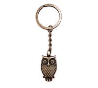 Onwomania Porte-clés chouette sur l'arbre charme pendentif en métal bronze