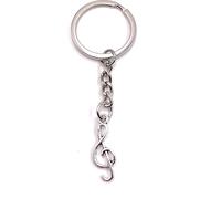 Onwomania Porte-clés Clé de sol Petite musique Argent Métal Pendentif Charm