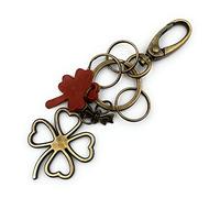 Onwomania Porte-clés Clover Lucky Charm 4 Feuilles Bronze Sac Pendentif En Métal Charme
