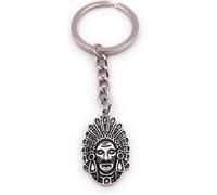 Onwomania Porte-clés Coiffe indienne Plumes peuple argent Pendentif Keychain