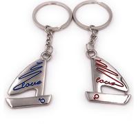 Onwomania Porte-clés couple amour bateau voilier argent pendentif Keychain