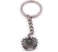 Onwomania Porte-clés couronne avec cœur motif antique royal argent Porte-clés
