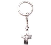 Onwomania Porte-clés Croix Argent Métal Pendentif Charm