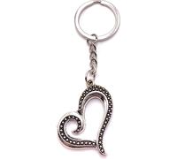 Onwomania Porte-clés Cœur Décoré Amour Amour Argent Métal Pendentif Charm
