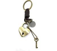 Onwomania Porte-clés cœur serrure clés amour pendentif métal Charm