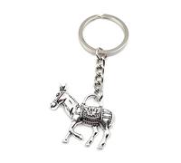 Onwomania Porte-clés dernier pendentif animal cheval d'âne pendentif en métal argenté charme
