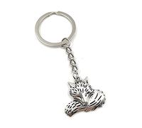 Onwomania Porte-clés dormant renard pendentif en métal argenté