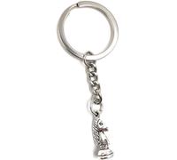 Onwomania Porte-clés Échecs Cavalier Figure Jeu Argent Métal Pendentif Charm