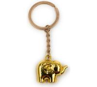 Onwomania Porte-clés éléphant avec trompe haute Charm métal doré