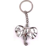 Onwomania Porte-clés éléphant qui marche Argent Métal Pendentif Charm