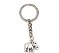 Onwomania Porte-clés éléphant trompetant argent Métal Pendentif Charm
