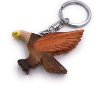 Onwomania Porte-clés en bois Aigle Hibou Oiseau Rapaces Pendentif Charm