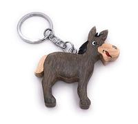 Onwomania Porte-clés en bois Âne Animal Dawk Pack Pendentif Charm Animal Cheval