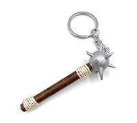 Onwomania Porte-clés en bois Arme de l'étoile du matin Arme médiévale Club Pendentif Arme Charme Charme